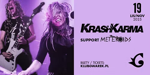 KrashKarma, Support: Meteroids | 19\/11\/2025 | Krak\u00f3w, Klub Gwarek