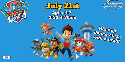 Paw Patrol Pop-up Dance Class Ages 4-7