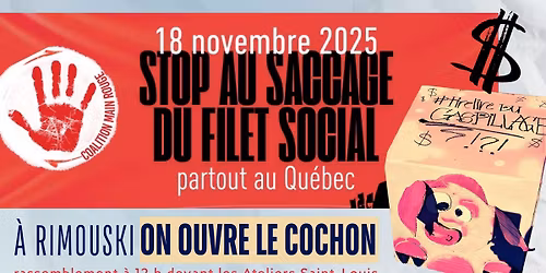 Rassemblement contre le saccage du filet social \u00e0 Rimouski