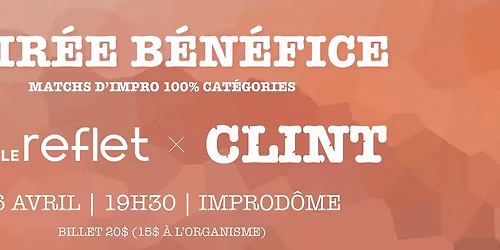 Spectacle d'improvisation b\u00e9n\u00e9fice pour Le Reflet - 100% cat\u00e9gories