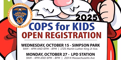 COPS FOR KIDS REGISTRATION - LPD STATION