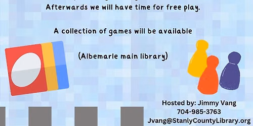 Albemarle Library - Board Game Club