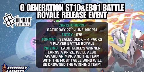 Gundam Card Game - G Generation ST10&EB01 Battle Royale Release Event!