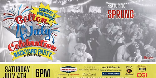 Belton's 4th of July Celebration - Backyard Party at Schoepf's BBQ