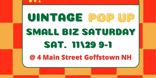Vintage Popup Shop on Small Business Saturday
