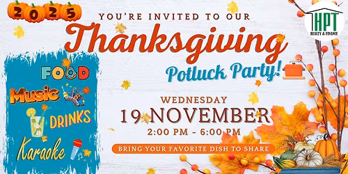 \ud83e\udd83\ud83c\udf89 HPT Thanksgiving Potluck Party! \ud83c\udf89\ud83e\udd83