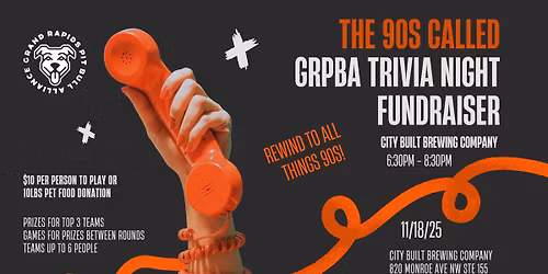 The 90's Called! A GRPBA Trivia Night Fundraiser at City Built Brewing