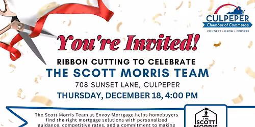 Ribbon Cutting to Celebrate The Scott Morris Team Envoy Mortgage