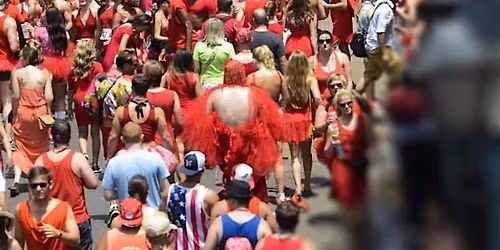 Red Dress Run Bourbon Street Balcony Party
