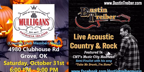Dustin Treiber LIVE at Mulligans at Patricia Island Country Club (Members Only)