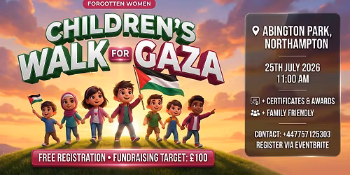 Children\u2019s Walk for Gaza in Northampton Abington Park