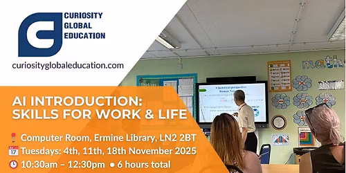 AI Introduction: Skills for Work & Life  (6 hours, 3 sessions over 3 weeks)