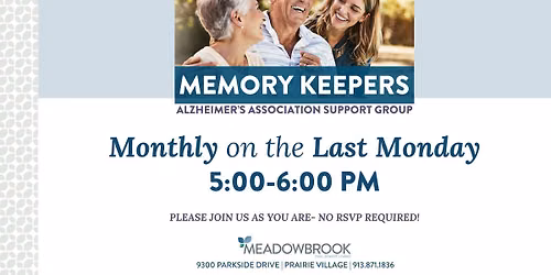 Memory Keepers | Alzheimer's Association | Support Group at Meadowbrook Senior Living