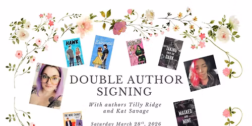 Double Signing Event with Authors Tilly Ridge and Kat Savage