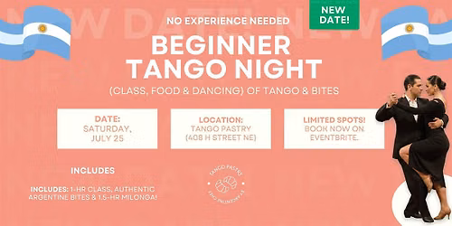 No Experience Needed: Beginner Tango Night (Class, Food & Dancing) (Jul 25)