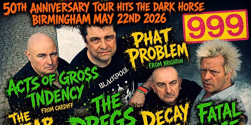 999 punk legends back at the dark horse birmingham moseley village