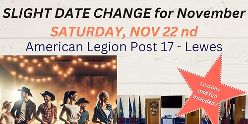 Saturday Line Dancing at Lewes Legion - Date Change for Nov