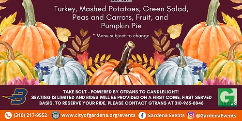 Seniors Thanksgiving Candlelight Dinner