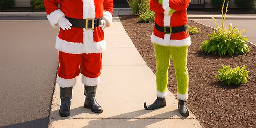 the Grinch and Santa at George's Family Restaurant