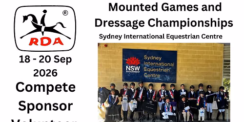 ENTRIES OPEN - 2026 RDA(NSW) Mounted Games and Dressage Championships