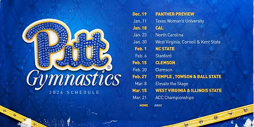 Temple \/ Towson \/ Ball State at Pittsburgh Panthers Womens Gymnastics