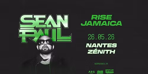 Sean Paul \u00e0 Nantes \u2022 en concert le 26 mai 2026 \u2022 Z\u00e9nith