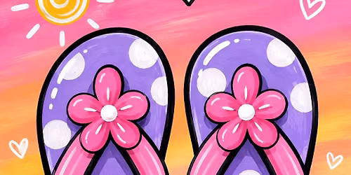 In Person Paint Party - Polka Dot Flip Flops 