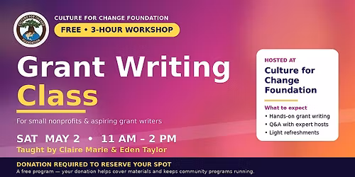 Free Grant Writing Class for Small Nonprofits & Aspiring Writers