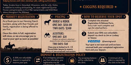 Sept. 5th & or 6th: Smokie Brannaman Horsemanship Clinic