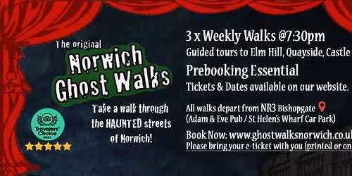 Norwich Ghost Walks - RIVER Route - Thursdays (2026)