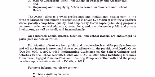 Curriculum Leadereship Training Workshop