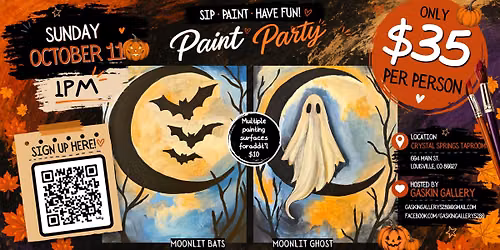 Moonlit Halloween - Painter's Choice Paint Party at Crystal Springs Taproom
