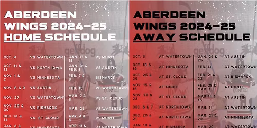 Aberdeen Wings at Bismark Bobcats at VFW Sports Center