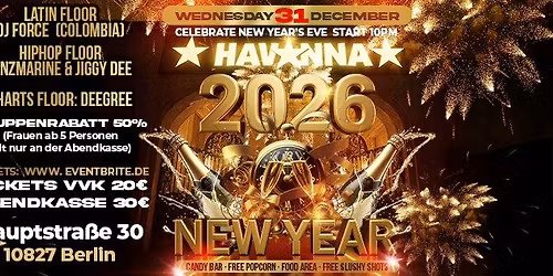 \ud83c\udf89\ud83e\udd42 Havanna Berlin Silvesterparty 2025\/2026 \ud83e\udd42\ud83c\udf89