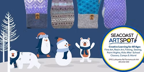 Learn to Sew Sweater Mittens $59 9-12:30 OR 1:30-5 