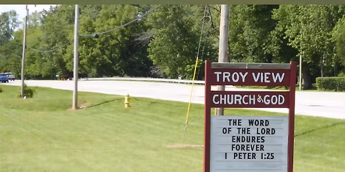 Crosses on Memorial Day at Troy View Church on 25 A Troy Ohio