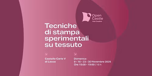 [laboratorio] Tecniche di stampa sperimentali su tessuto |  HUB CREATIVO Castello Carlo V
