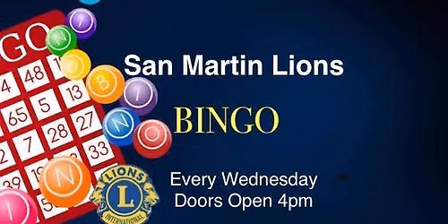 San Martin Lions Wednesday Night Bingo