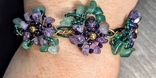 Beaded Flowers bracelet wire class 