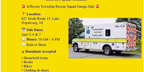Jefferson Twp Aux Garage Sale- Back by Popular Demand