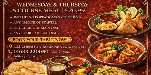 Special Banquet Night at Tarana Newport