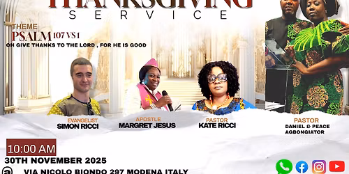 ANNUAL THANKSGIVING SERVICE