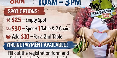 Randolph County Fair Craft & Vendor Show - July 18th!
