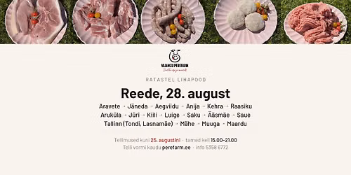 \ud83d\udc37 Ratastel Lihapood | 28.08 \u00b7 Aravete\u2013Tallinn\u2013Maardu ring