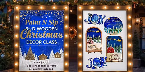 Paint N Sip 3-D Wooden Christmas Decor