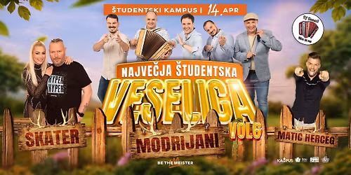Najve\u010dja \u0161tudentska veselica \/\/ Modrijani in Skater \/\/ 14. april