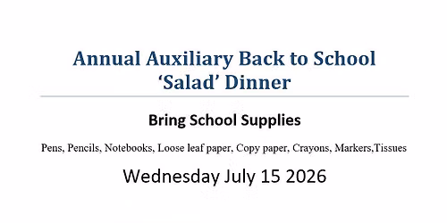 SV Elks Auxiliary Back to School Dinner