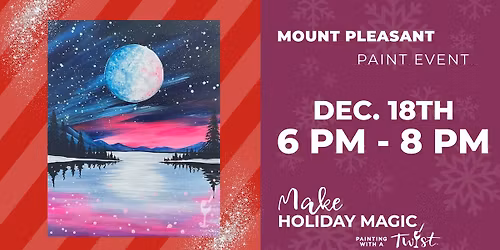 Frozen Aurora Lake - Paint and Sip Event