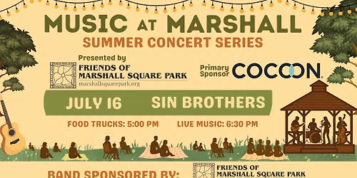 Music at Marshall FREE CONCERT: Sin Brothers - Sponsored by Friends of Marshall Square Park