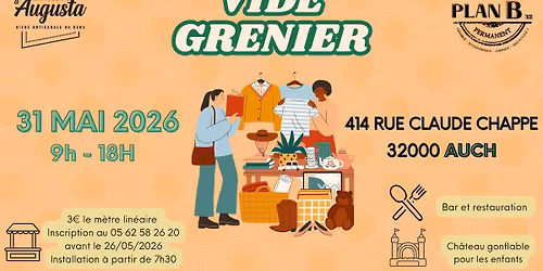 VIDE GRENIER - 31 MAI 2026 - Brasserie d'Augusta feat PLAN B 32
